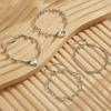 4 pcs Stackable Silvery Bracelet Set, Multi - chainCombination with Heart Pendant & Toggle Clasp, Gift forFriends, Anniversary .