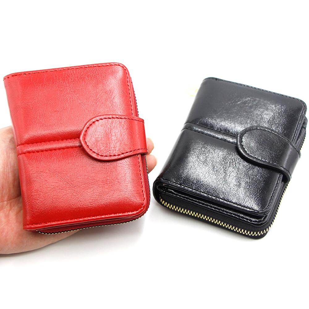 Damen Portemonnaie Pu Leder Reißverschluss Einfarbig Kurze Geldbörsen Für Frauen Luxus Designer Multi Karten 2 Faltbare Kartenhalter Carteras