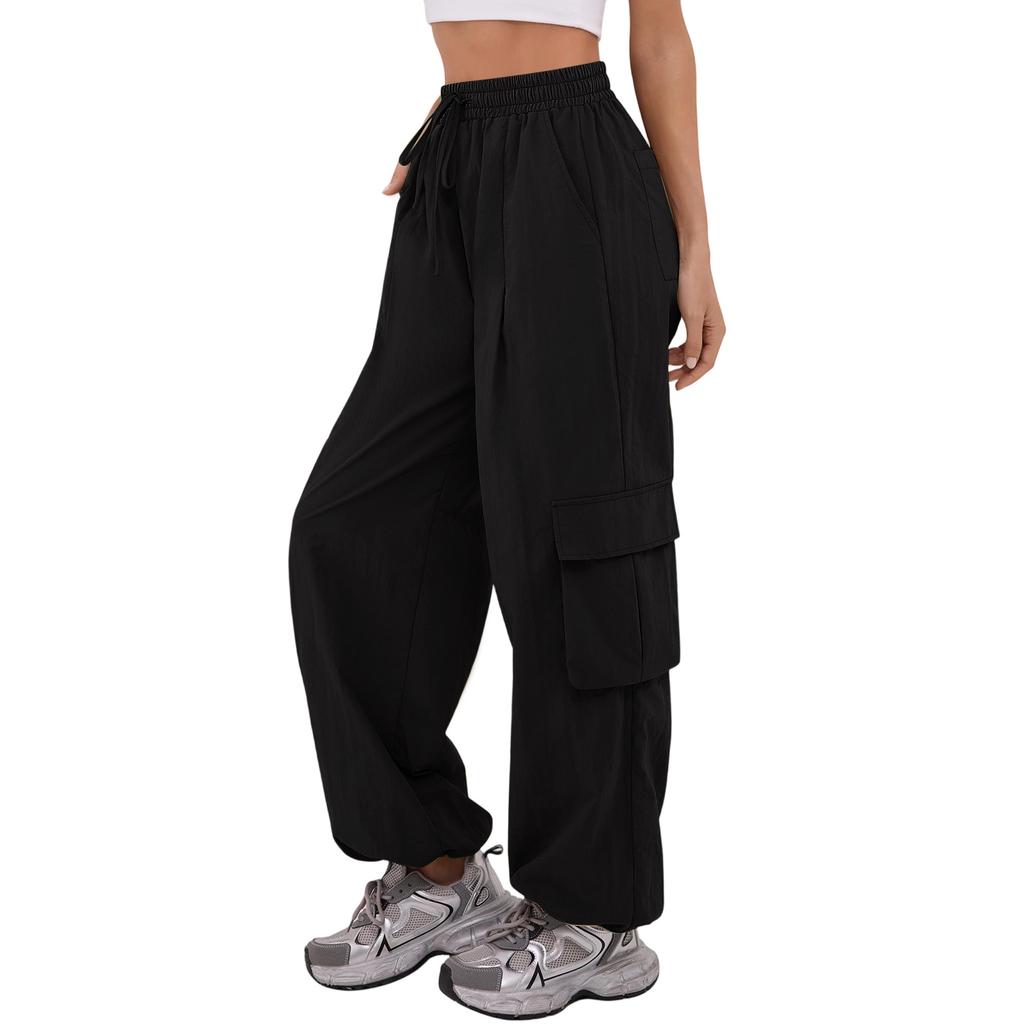 Women's Casual Pants Cargo Pants Elastic Waisted Hiking Pants With Pockets Lightweight Baggy Pants