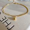 Titanium Steel Double-Layered Trending Anklet Bead  Simple   Ladies