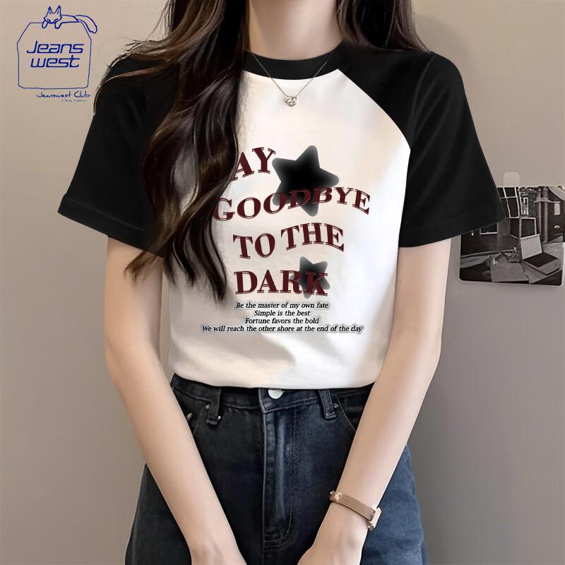 Jeanswest Women s 2025 Summer Raglan Color Block Polo T-Shirt M