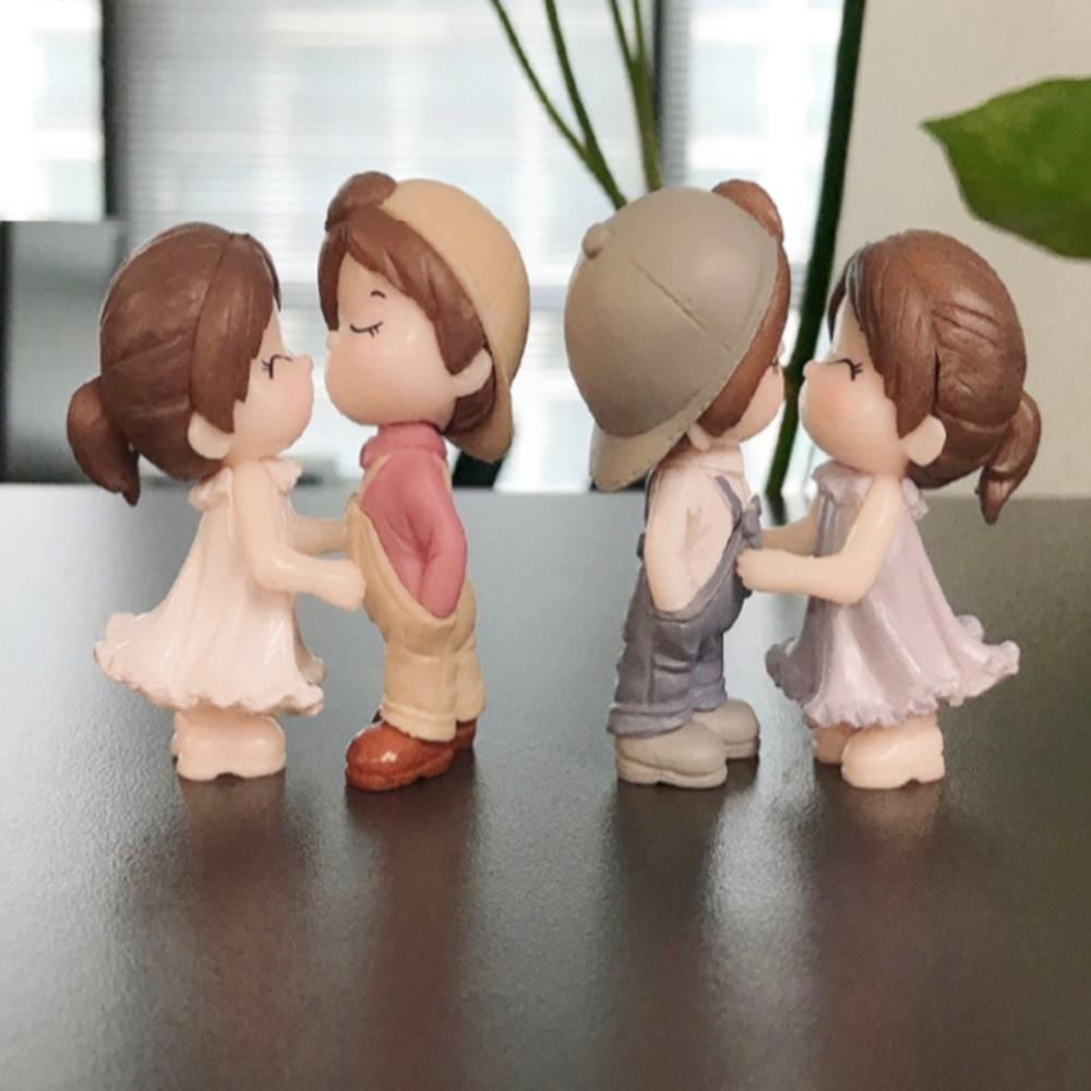 Couple Lovers Decorative Doll Figure 4-piece Set