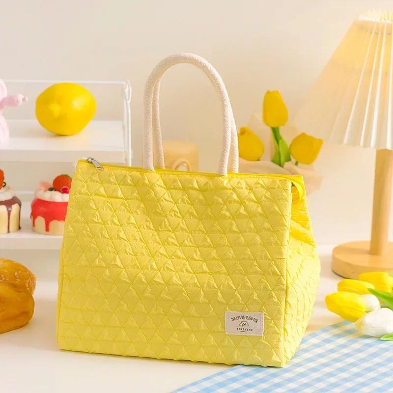 Nueva Moda Sencilla Gran Capacidad Impermeable Bolsa de Almuerzo Portátil Caja de Almuerzo Bolsa Térmica Aislante para Oficinistas