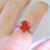 European Style Octagonal Rose Cut High Carbon Diamond & Emerald Women's Ring