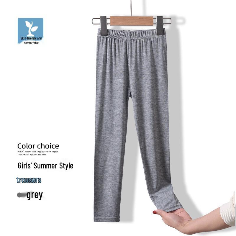 Girls' Modal Leggings for Spring/Summer - Black or White Dance Pants, Medium/Large Sizes