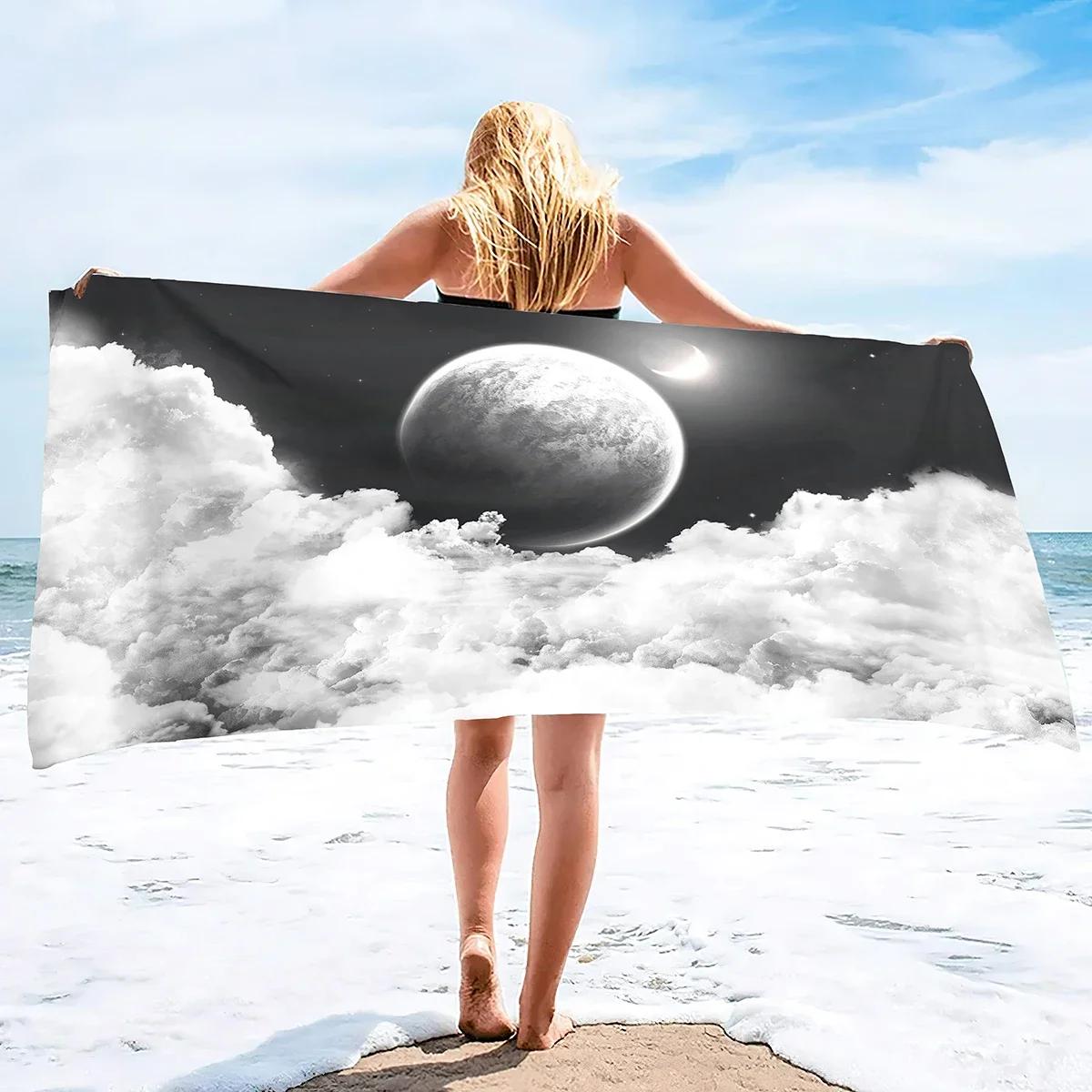 

Outer Space Beach Towel for KidsMicrofiber Pool Towel Absorbent Quick Dry Beach Towel Sand Free Blanket for Bath Sport Travel W40*H60(CM)