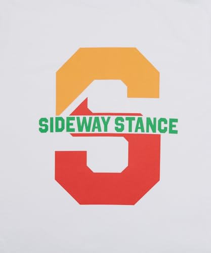 IMPROMES Casual SIDEWAYSTANCE S College Logo Long Sleeve T-Shirt, Men's, White