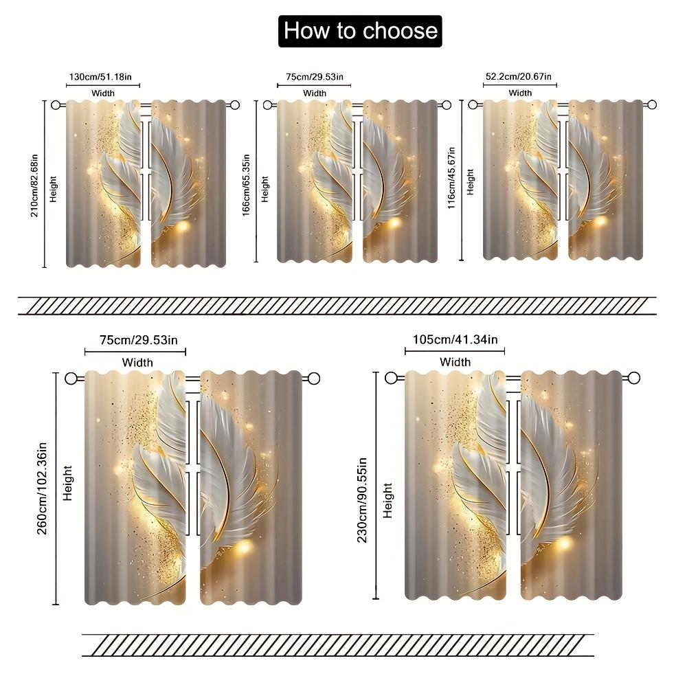 2 Stück Elegante Vorhänge mit Federdruck – Gold und Weiß mit Stangentaschen-Design   Ideal für Wohnzimmer, Schlafzimmer, Küche und Büro