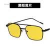New Fashion Double Bridge Metal Frame Sun Glasses Driving Sunglasses Male Vintage Black Pilot Eyeglasses UV400 Female Gafas