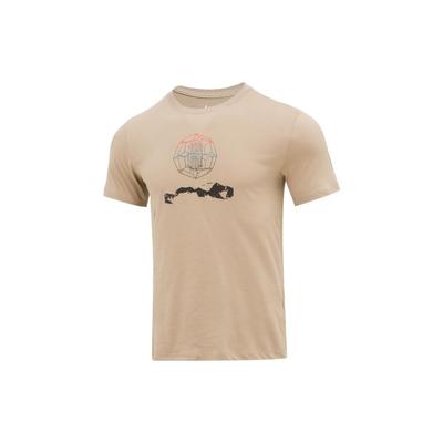 Printed Round Neck Short Sleeve T-Shirt Men Tops Khaki DM2463-247