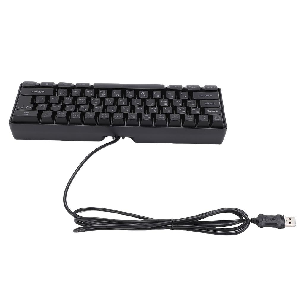 Russische Mechanische Gaming-Tastatur 61 Tasten Kompakt RGB Kabelgebunden Russisch Englisch Tastatur für Arbeit Geschäftsreise