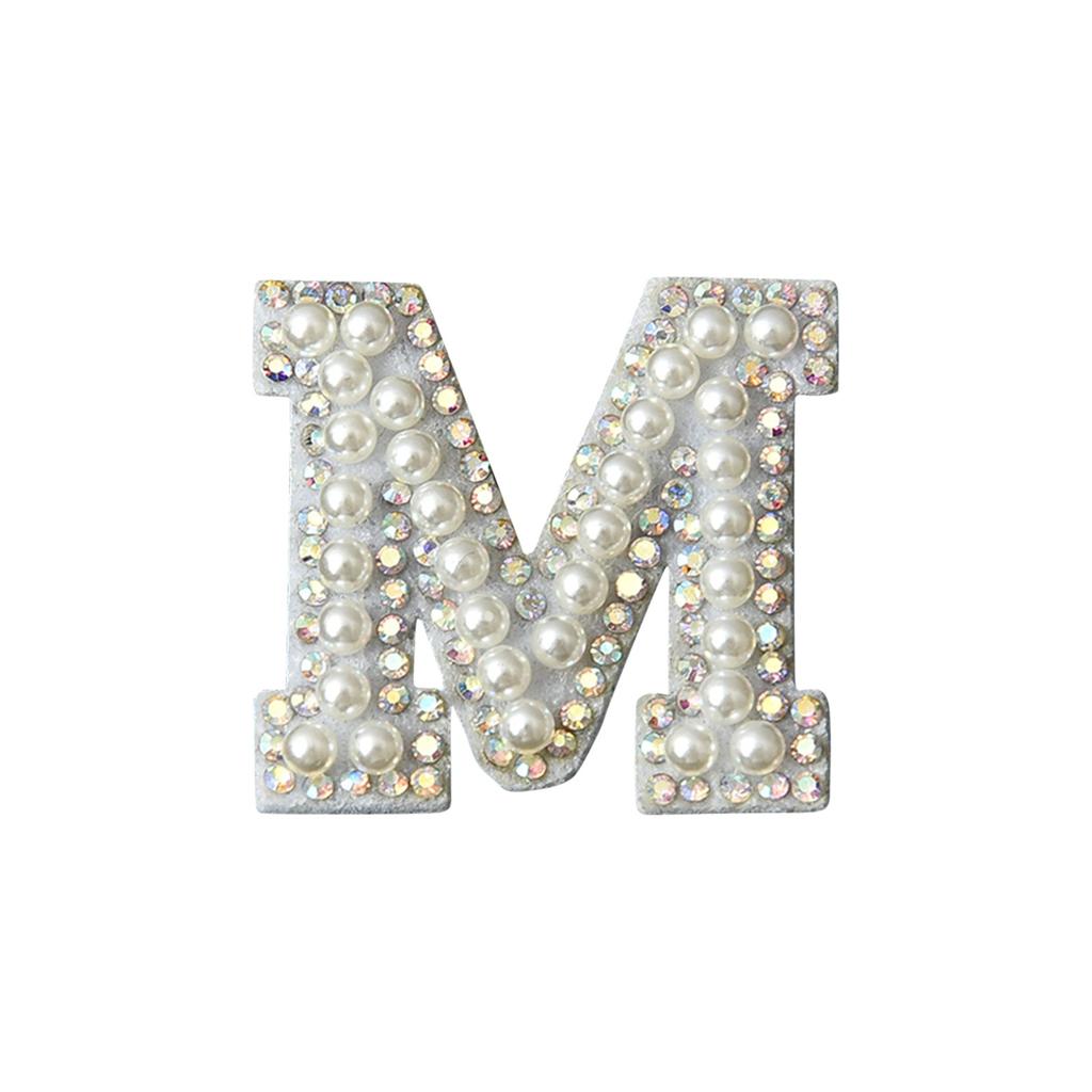 Diy Pearl Rhinestone English Letter Patch Hair Accessories