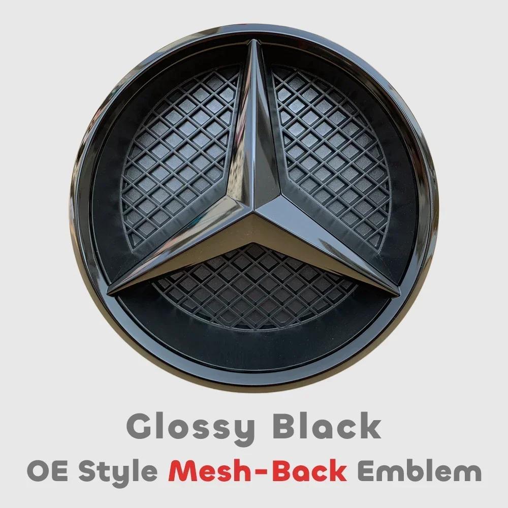2025 Hot For Benz ABS Chrome Silver Glossy Black Star Front Grille Decorative Badge OE Style Emblem Chrome Silver For Mercedes B