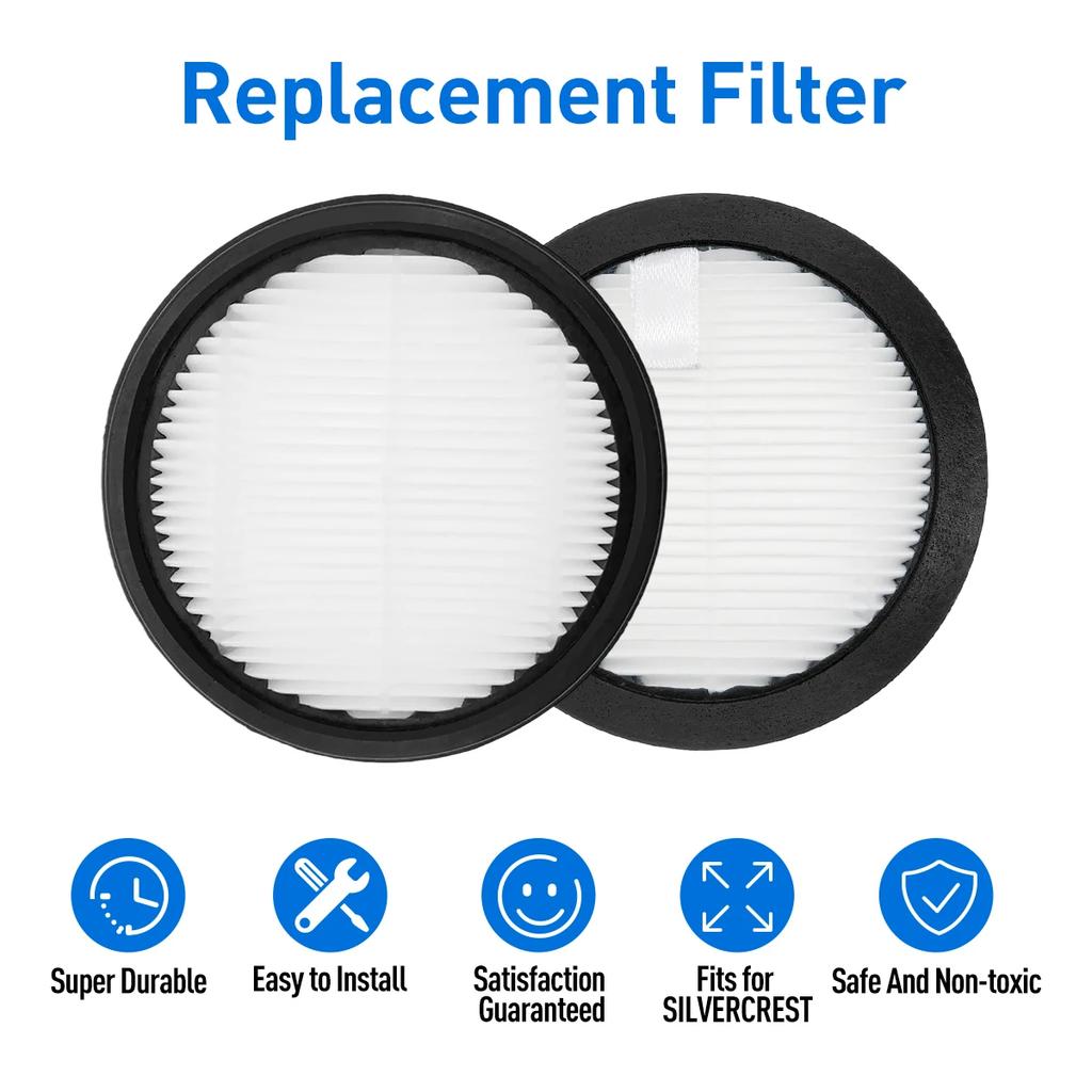 HOME TIMES 2/4 Pcs HEPA Filter for Silvercrest SHAZB 29.6 B2,Suitable for SHAZB 29.6 B2 Cordless Vacuum Cleaner