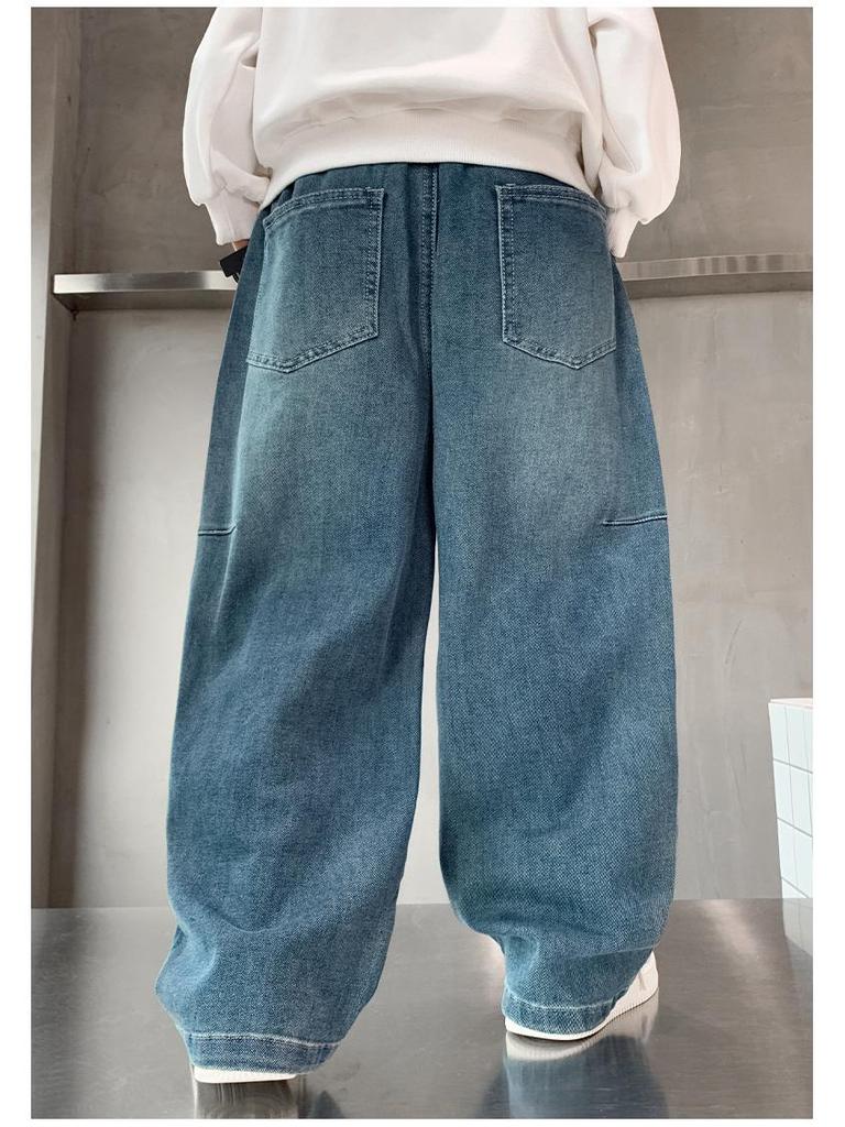 Boys' Street Style Jeans: 2025 New Spring/Autumn Straight Leg Pants for Kids