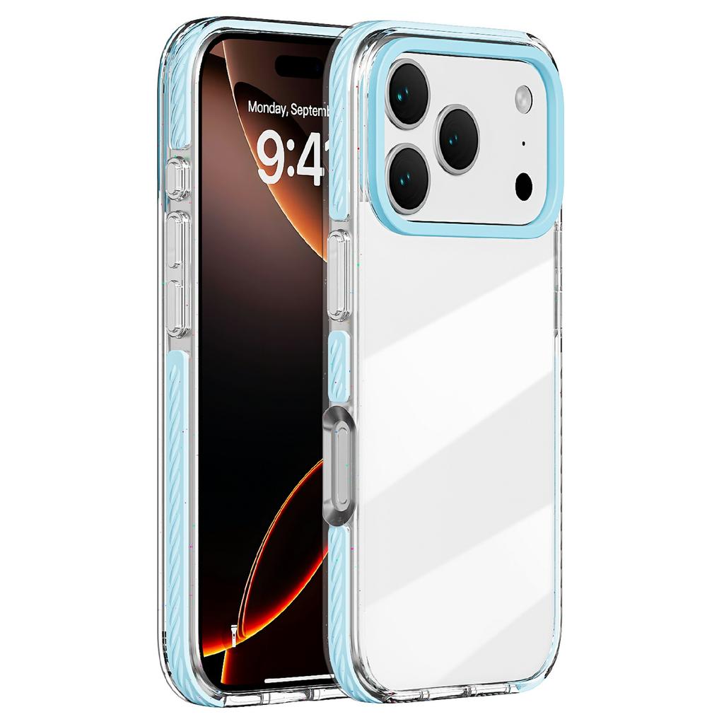 For iPhone 17 Pro Case Anti-Collision TPE + TPU Clear Back Phone Cover Large Camera Cutout