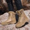 Classic Men's Motorcycle Boots Summer Outdoor Hiking Climbing Shoes Wear-resistant Non-slip Boot Lace-up High Top Shoe
