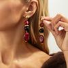 SHIXIN Vintage Resin Acrylic Geometric Pendant Earrings for Women Bohemia Round Water Droplet Drop Earrings Jewelry Accessories