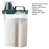 3L Rice Container with Measuring Cup Clear Airtight Lid Large Capacity Portable Handle Flour Bean Cereal Grain Food Storage Box