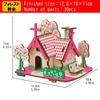 NOELAMOUR 3D Wooden Puzzle, Cute House Set of 4, Kids Educational Toy, 3D Craft DIY Craft Kit