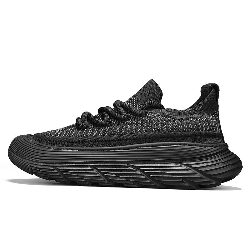 Men's shoes spring breathable fly-woven casual jogging shoes outdoor mesh thin lace-up running men's casual sports shoes