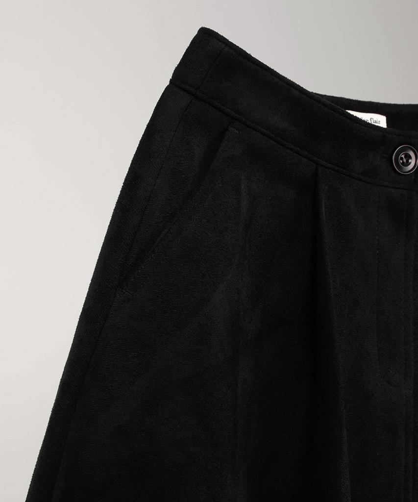 Obeodyupeulleeo Volume Suede Skirt_Black