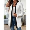 Autumn Winter New Fashion Color Blocked Gold Cufflinks Jacket Solid Color Long Sleeve Cardigan Blazer