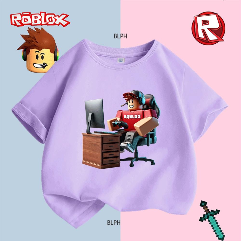 Adorable Roblox Character Print Kids T-Shirt, Comfortable and Stylish Gaming-Inspired Tee for Young Gamers