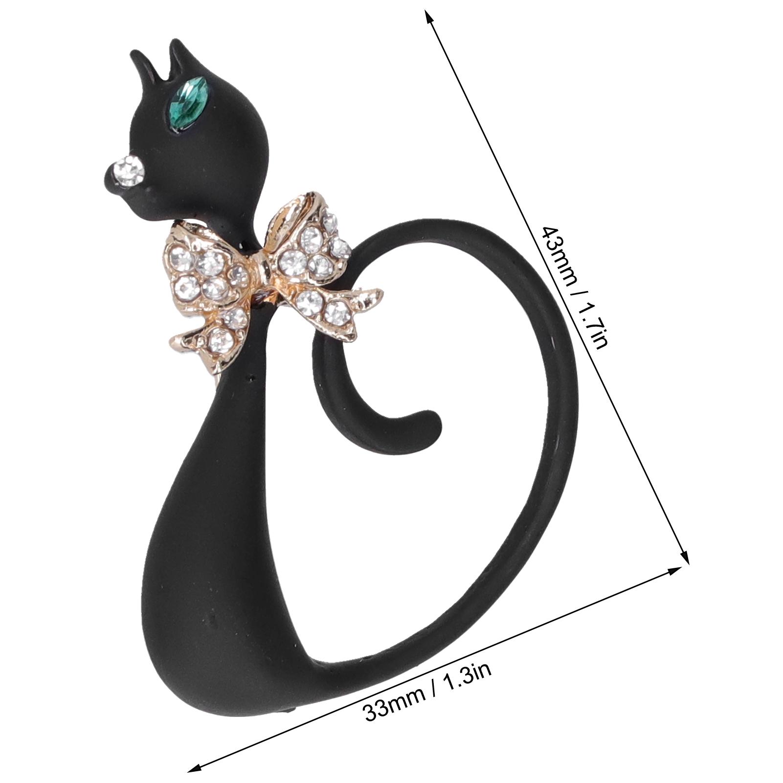 Брошь-булавка Стразы Кот Животный Узор Булавка Универсальная Вечеринка Кора Аксессуары 2135(Золото )