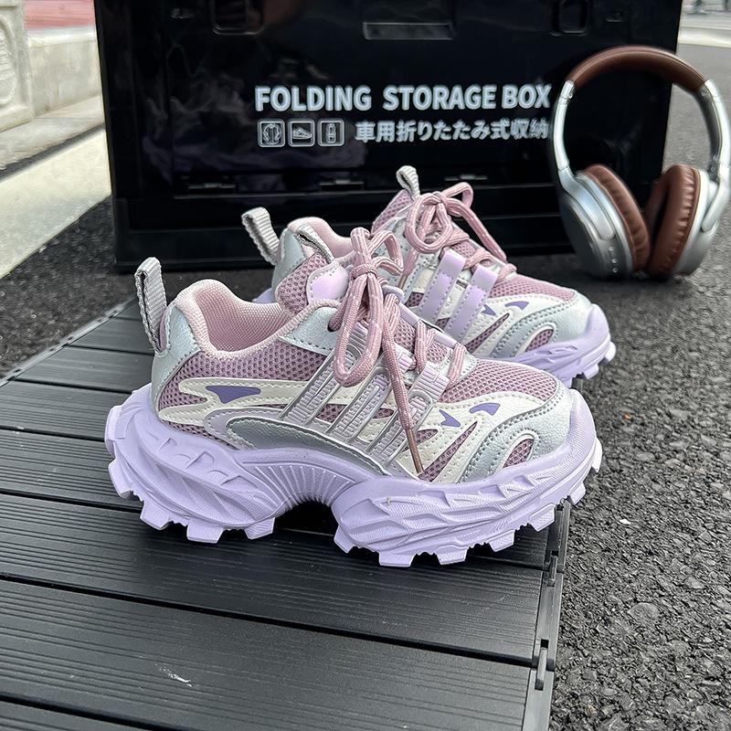 

Осень 2025 новые детские кроссовки папины кроссовки модные кроссовки для бега модные легкие сетчатые дышащие мужские и женские спортивные кроссовки 30 фиолетовый