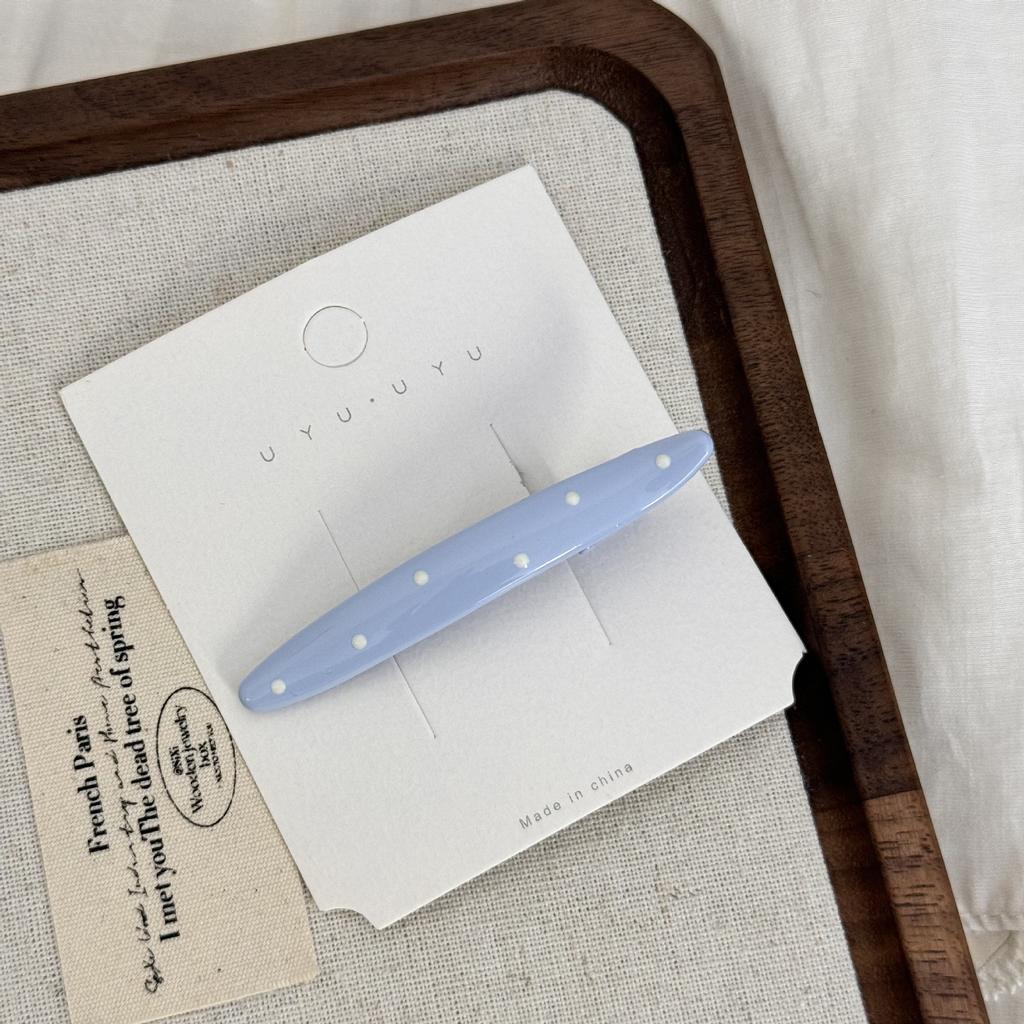 Korean-style blue and white polka dot cream-colored hair clips oil-dripping duck beak Korean-style fashionable side clips bangs
