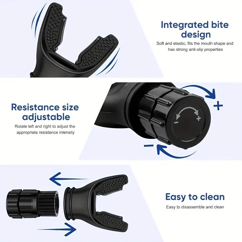 Convenient Lung Adjustable Resistance Trainer Adjustable Y-shaped Breathing Trainer Lung Capacity Abdominal Bite Style