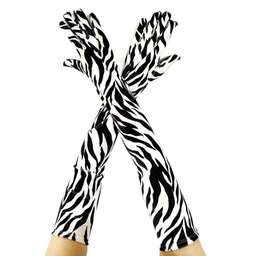 

Бархатные длинные перчатки на всю руку Косплей Этикет Варежки Эластичные перчатки с леопардовым принтом Девушка Style B