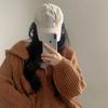 Autumn and Winter Korean Version Lazy Style Loose Fried Dough Twists Double Zip Hooded Long Sleeve Knitting Sweater Cardigan Coat Women