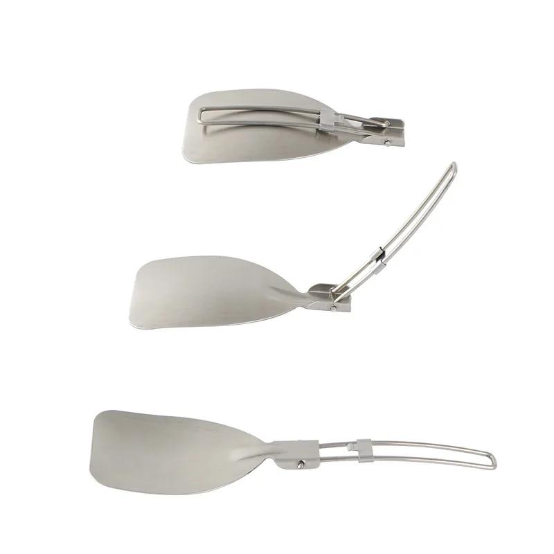 1pcs Outdoor Folding Spatula Camping Portable Stainless Steel Spatula Barbecue Picnic Tableware Mountaineering Travel Spatula