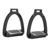 1 Pair Horse Stirrups Alloy Side Opening Safety Stirrup with Anti Slip Pads for Training Practice