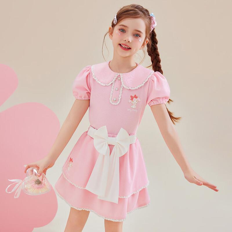Hello Kitty Girls' Summer Sweet Bow Short Sleeve & Skirt Set
