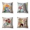 Polyester Pillowcase Automobile Decoration Retro Print Pillowcase Waist Cushion Cover Tower Bedside Cushion Cover