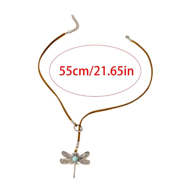 Gold Silver Color Dragonflies Flower Heart Star Pendant Necklace Long Rope Statement Necklace Jewelry Gift for Women