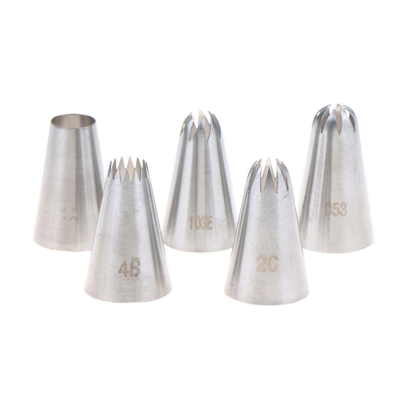 5Pcs Round Icing Piping Nozzles Diy Cream Writting Cake Decorating Tips Macaron Cookies Pastry Nozzles For Decorating Cakes