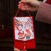 Rectangular Spring Festival Cloth Red Envelopes Traditional New Year's Blessing Bag Hongbao  Gift