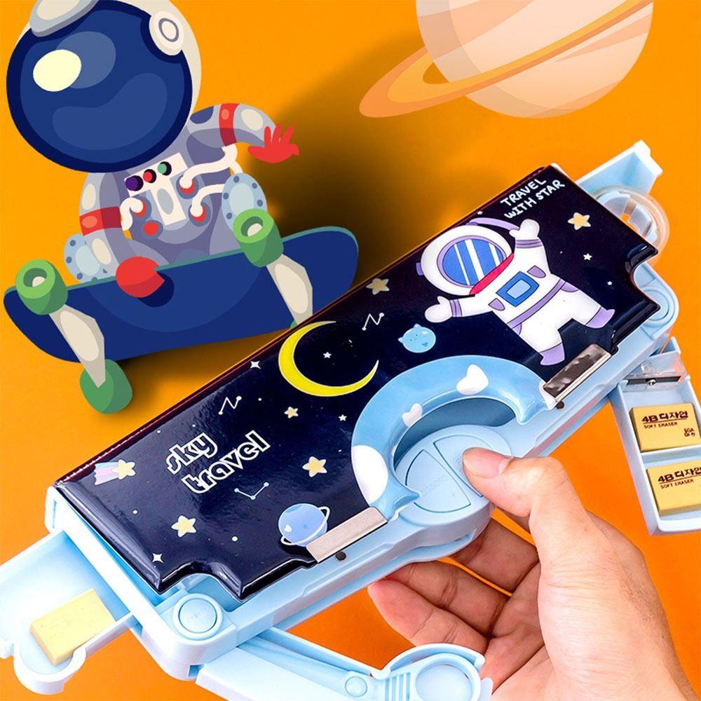 With Pencil Sharpener Pencil Case Double Layer Stationery Organizer Pencil Box  For Boys/Girls