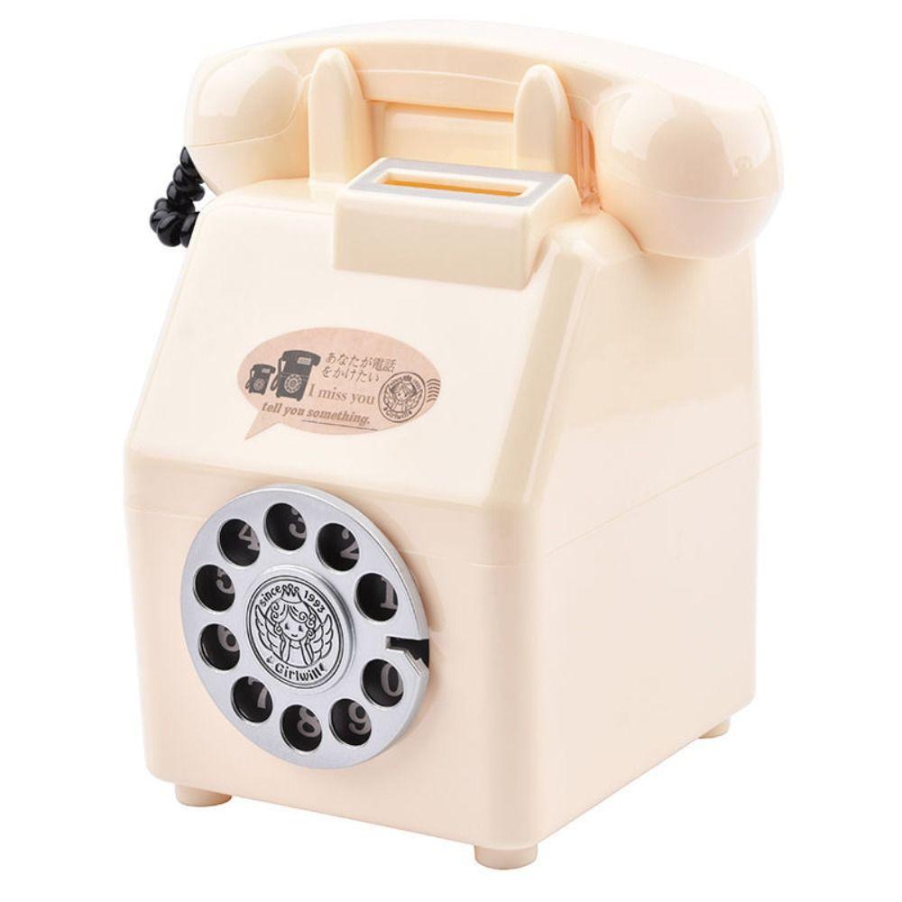 Cartoon Plastic Telephone Model Mini Money Box Ornaments Telephone Piggy Bank  Children's Toy