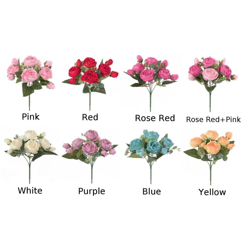 9 hlav simulované hedvábí pivoňka umělé květiny kytice domácí svatební dekorace