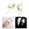 Premium Artificial Flower Wedding Corsage Pair For Bride Grooms Bridesmaids Matching Accessories Western Ceremony