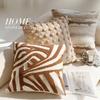 45x45CM Brown Vintage Nordic Throw Pillow Cover Cream Light Luxury Sofa Cushion Waist Cover Simple Decorative Pillowcase