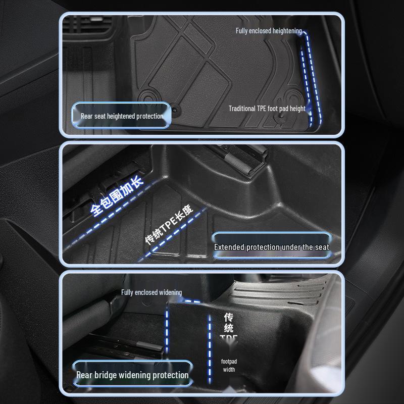 Designed for Model Years 22-25 Wuling Xingchen, Form-Fit Interior Foot Mats for Fuel/Hybrid, Formaldehyde-Free.