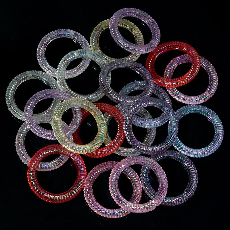 20pcs Colorful Acrylic Heart Beads Round Hollow Spacer Loose Beads for DIY Jewelry Making and Handcraft Projects