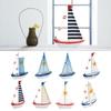 Mediterranean Style Seashell Ship Model 15*11*3cm Miniature Boat Figurine  Office Room Livingroom
