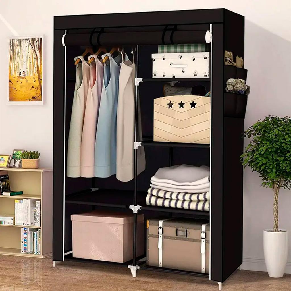 Nyana Home Fabric Dressing Room with Zipper Doors and Side Pockets Measurements 165x88x45cm